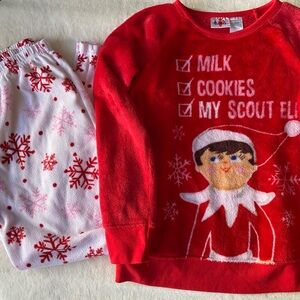 Elf on the shelf‎ Pajama Set Size Large Red Christmas Cozy